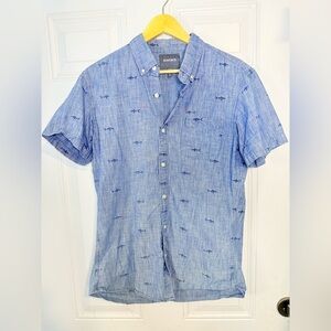 Bonobos Blue Casual Button Down Shirt with Pattern